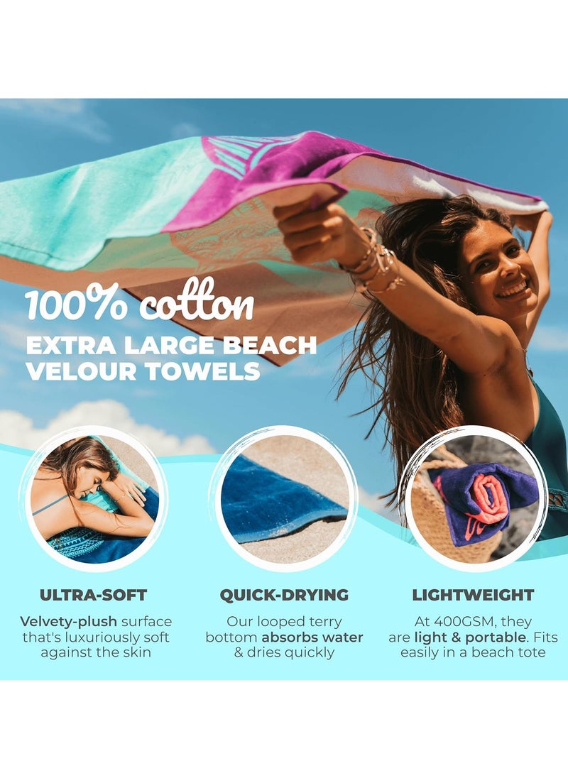 Generic Oversized Beach Towel with A Cute Design, Quick Dry for Beach, Pool, Bath or Picnic Extra Large, XL (160x86 cm) Thick, Portable, Lightweight, High Absorbent for Adults Mens Women  - Image 2