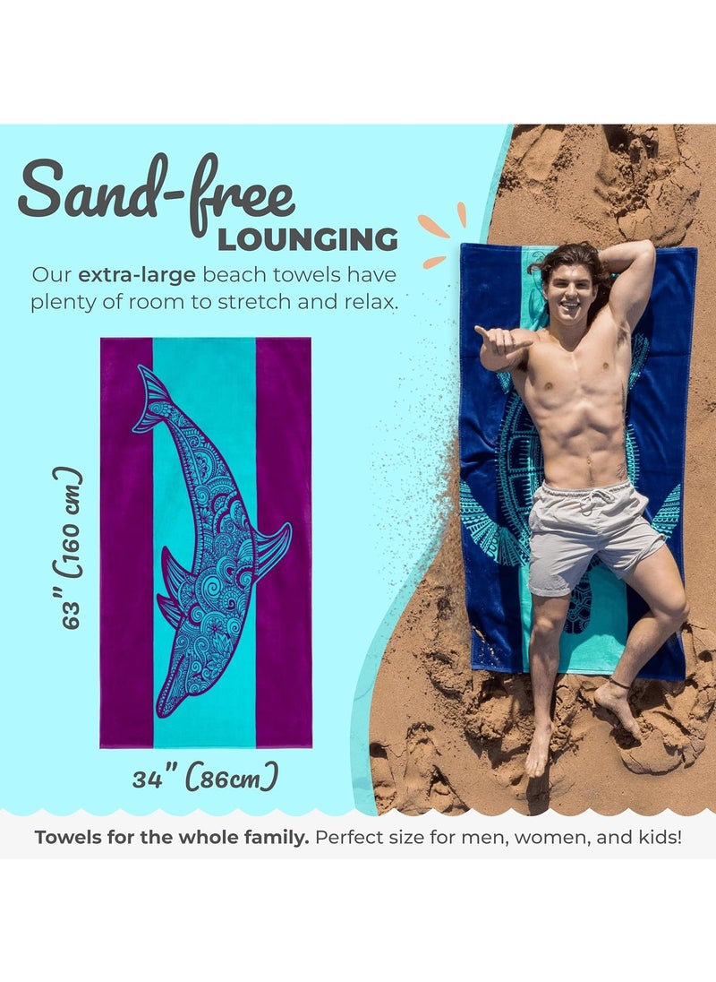 Generic Oversized Beach Towel with A Cute Design, Quick Dry for Beach, Pool, Bath or Picnic Extra Large, XL (160x86 cm) Thick, Portable, Lightweight, High Absorbent for Adults Mens Women  - Image 3