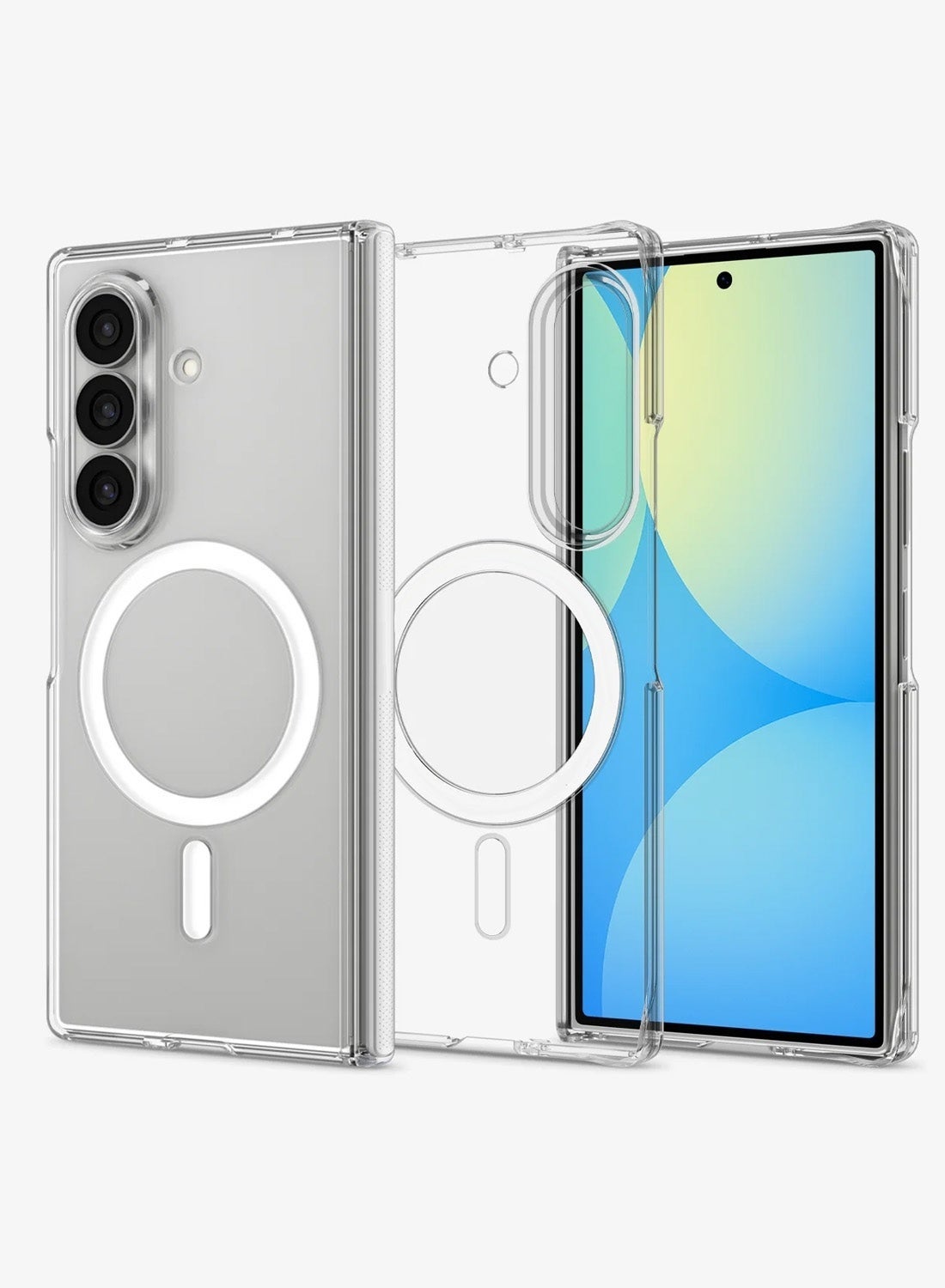 Wtech Samsung Galaxy Z Fold8 5G 2026 Clear Case Compatible with MagSafe Skin Touch Soft TPU Case Cover (MCMPMN) - Clear