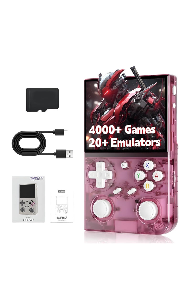 G350 Retro Handheld Game Console,Built-in 4000+ Games,20 Emulators,High-Fidelity Speaker,3200mAh Battery,3.5'' IPS Screen Linux System Portable PINK - Image 1