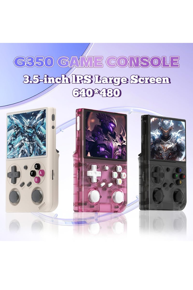 G350 Retro Handheld Game Console,Built-in 4000+ Games,20 Emulators,High-Fidelity Speaker,3200mAh Battery,3.5'' IPS Screen Linux System Portable PINK - Image 3