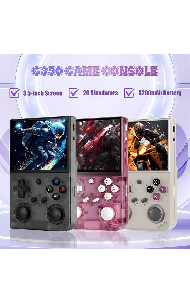 G350 Retro Handheld Game Console,Built-in 4000+ Games,20 Emulators,High-Fidelity Speaker,3200mAh Battery,3.5'' IPS Screen Linux System Portable PINK - Image 2