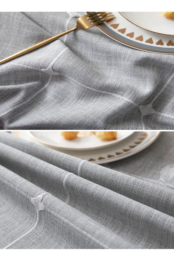 AMERTEER Cotton Linen Tablecloth with Tassel – Wrinkle Resistant Washable Dining & Kitchen Table Cover for Home Decoration 140x180cm - Image 2