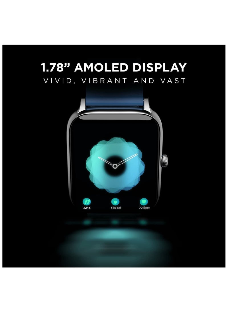 boAt Xtend Pro Smart Watch w/Advanced Dedicated Bluetooth Calling Chip, Coins,Dial Pad, 1.78 AMOLED Display,ASAP (Fast) Charge,700+ Active Modes,Health Ecosystem(Deep Blue)