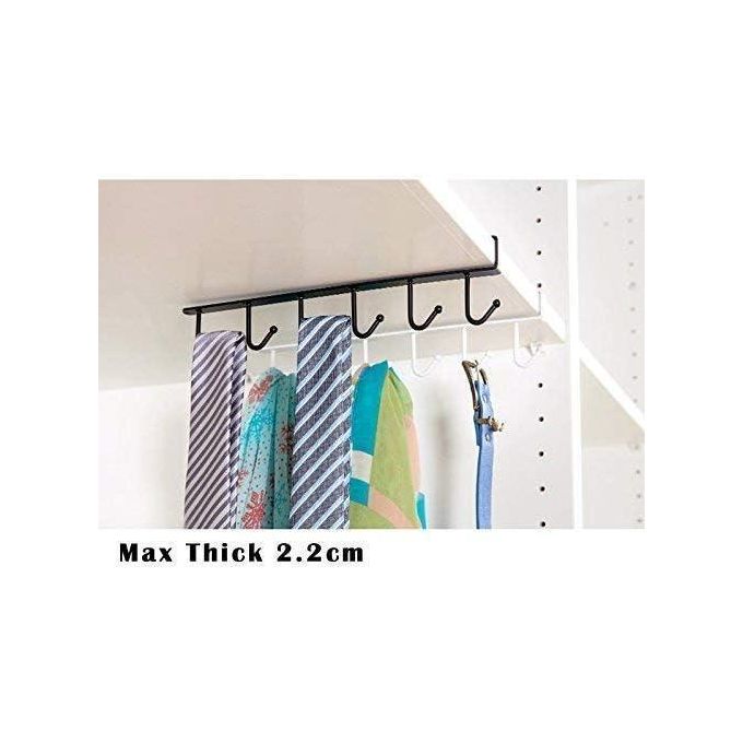 Metal coffee cup holder under shelf - multi-functional cup organizer with 6 hooks - Image 3