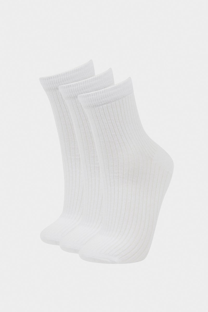 DeFacto White Woman Mid Cut Socks Casual - Image 1