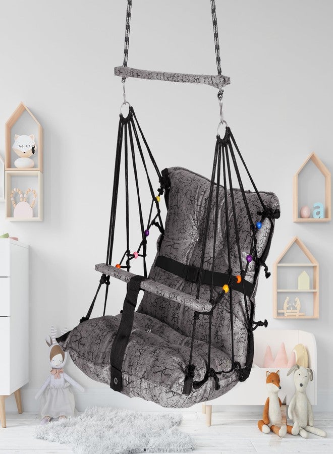 Sprointal Swing for Kids, Baby Swing Chair Cotton Children Folding and Washable 1-5 Years Swing with Safety Belt,Home and Garden Jhula for Babies |Swing for Kids|Hanging Cradle (Grey) - Image 1