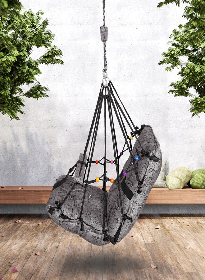 Sprointal Swing for Kids, Baby Swing Chair Cotton Children Folding and Washable 1-5 Years Swing with Safety Belt,Home and Garden Jhula for Babies |Swing for Kids|Hanging Cradle (Grey) - Image 2