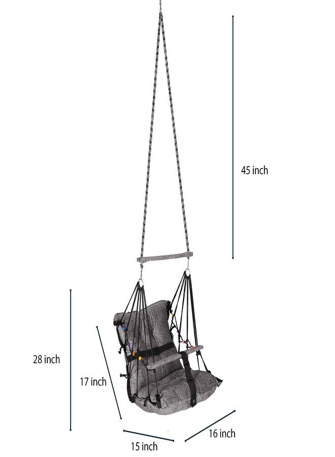 Sprointal Swing for Kids, Baby Swing Chair Cotton Children Folding and Washable 1-5 Years Swing with Safety Belt,Home and Garden Jhula for Babies |Swing for Kids|Hanging Cradle (Grey) - Image 5