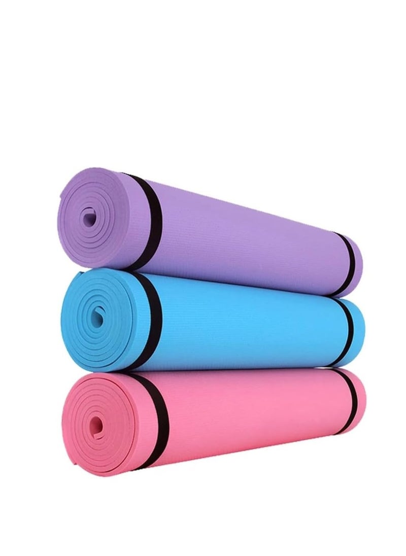 Plan A 3mm Thick Non Slip Rubber Mat Ideal for Home Workout and Gyms, Eco-Friendly EVA Yoga Mat for Yoga, Pilates, Fitness with Carrying Strap  - Image 1