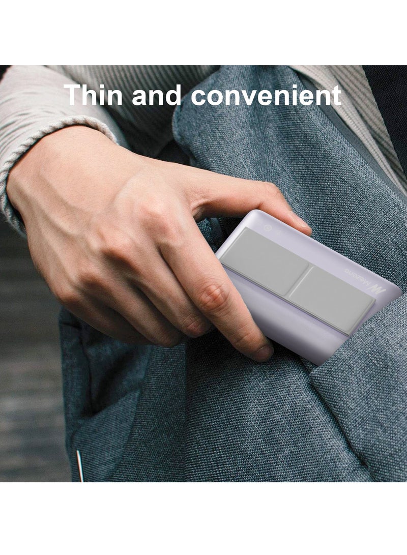 Mezone 10000mAh Magnetic Powerbank, Wireless Portable Charger Fast Charging, PD 22.5W Wired Charging, iPhone Magnetic Charger Battery Pack for iPhone 15/14/13/12 Series, Metallic Light Purple - Image 3