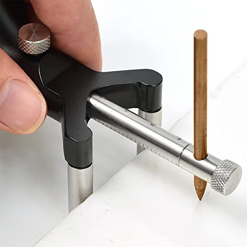 YOSELIN Dovetail Jig Wheel Marking Gauge - Adjustable Precision Wood Scribe Tool with Dual Scale (1/32" & 1mm), Multifunctional Linear & Arc Guide for Woodworking, Carpentry（Black） - Image 4