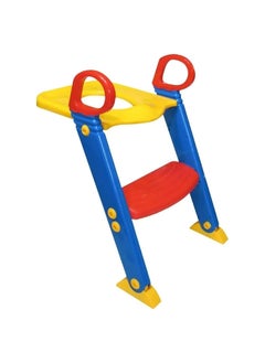 BLOOMING TIME Child-Friendly Toilet Seat with Ladder: Easy Installation and Comfort in Blue and Red  - Image 1