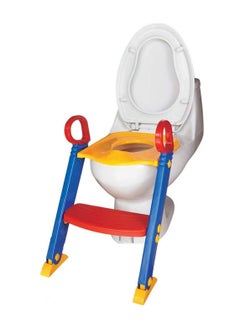 BLOOMING TIME Child-Friendly Toilet Seat with Ladder: Easy Installation and Comfort in Blue and Red  - Image 3