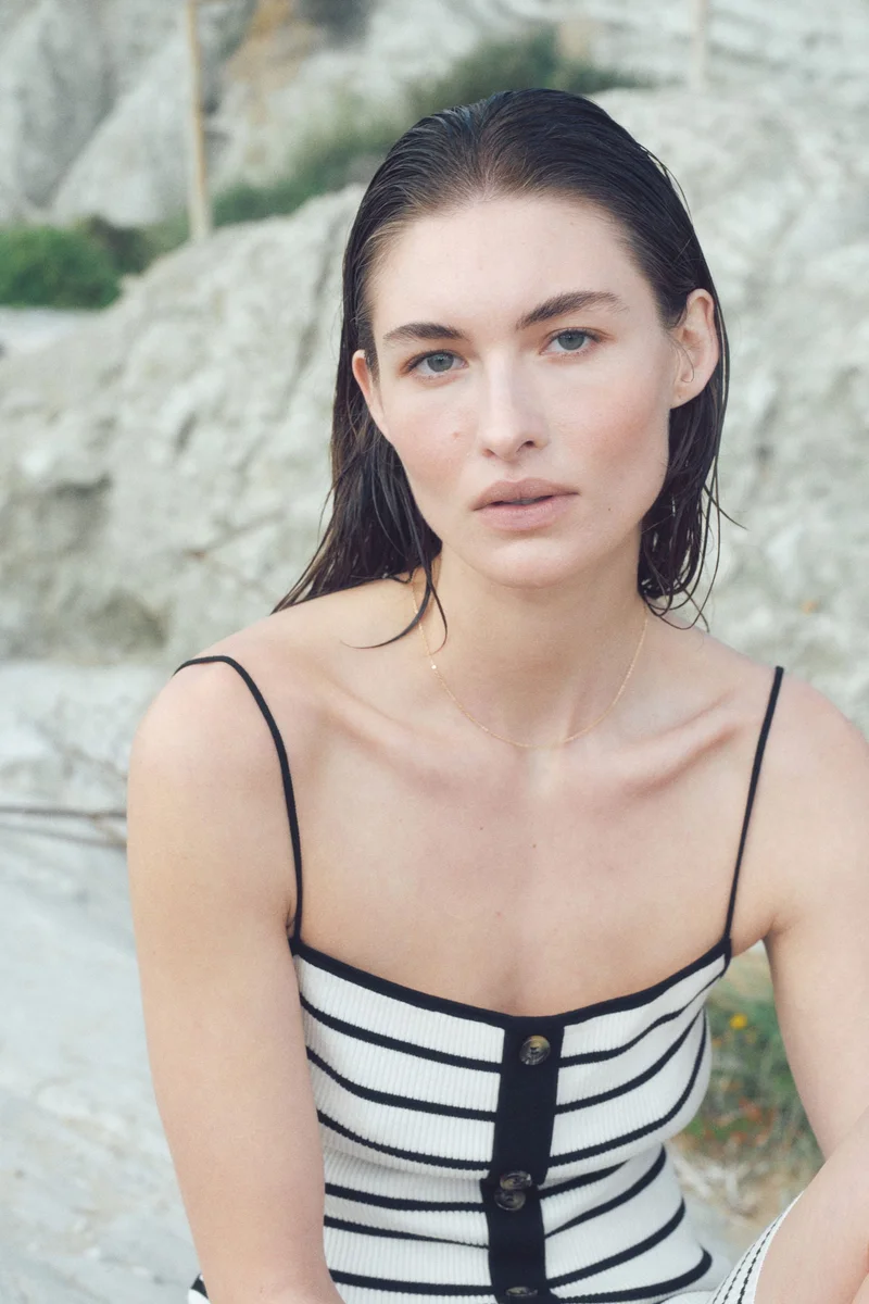 H&M Button-front rib-knit dress