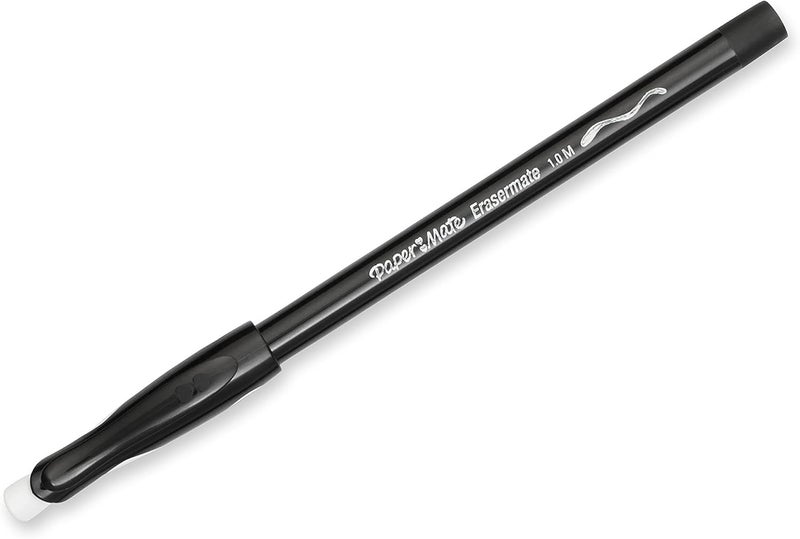 Paper Mate أقلام حبر جاف بيل ميت إيرازرمات ستيك ذات رأس متوسط - عبوة 12 قلم حبر أسود - Image 3