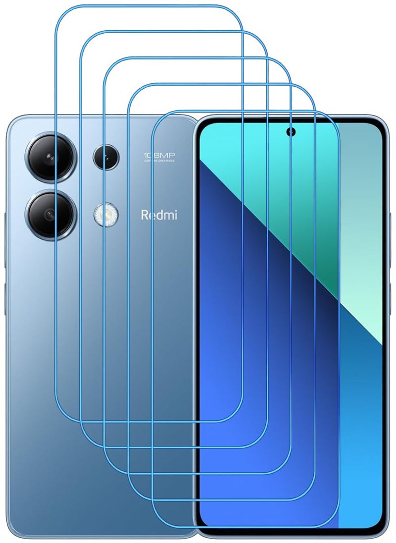 ACLIX 5 Pieces Antistatic ESD Dustproof Premium Quality High Definition Clear Tempered Glass Screen Protector Designed For Xiaomi Redmi Note 13 - Image 1