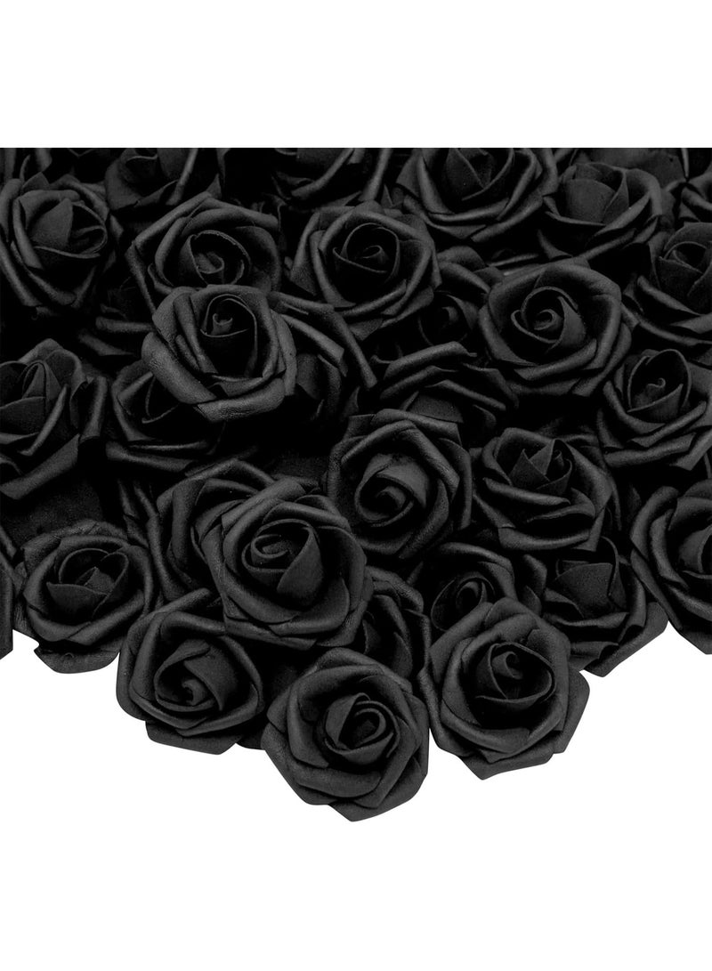Bright Creations 100-Pack Black Artificial Flowers, Fake Foam Flowers for Halloween Decorations, DIY Crafts, Bouquets, and Black-Themed Parties (3 Inches) - Image 3
