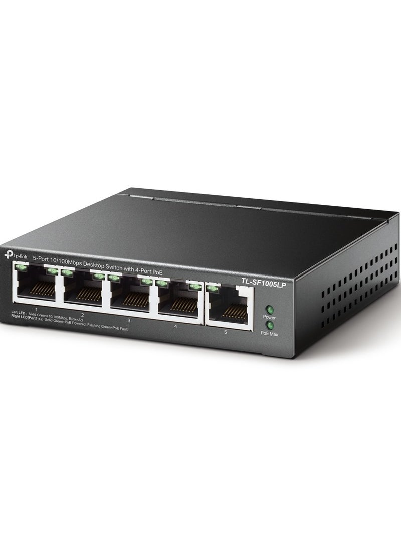 Tp-link Tl TP Link PoE Switch 5 Port 100 Mbps 4 PoE ports up to 15.4 W for each PoE port and 41 W for all PoE ports Metal Casing Plug and Play Ideal for IP Surveillance and Access Point TL SF1005LP  - Image 2