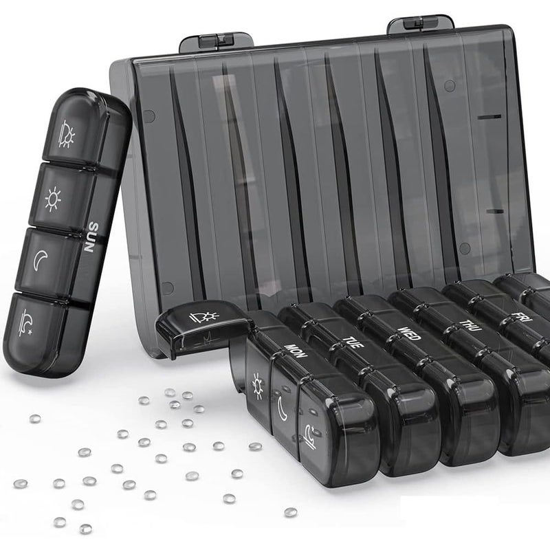 28 Compartments Weekly Pill Organizer 4 Times/Day Portable Travel Pill Box Large Pill Container with Light Pill Case for Vitamins, Medications, Supplements and Fish Oil - Image 5