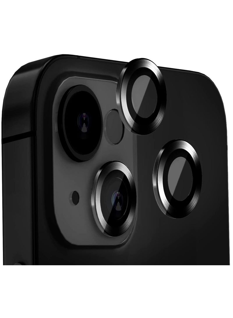 Camera Lens Protector For IPhone 14 & 14+ Plus Tempered Glass Aluminum Alloy - Black