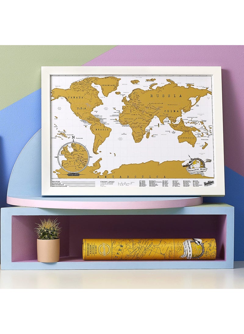 Luckies of London Ltd Luckies | Scratch Map Original Travel Size | Scratch Off World Map | Wall Art & Scratching Art | Mini World Maps Poster To Track Travels | Travel Journal Alternative & Traveling Gifts | Small  - Image 5