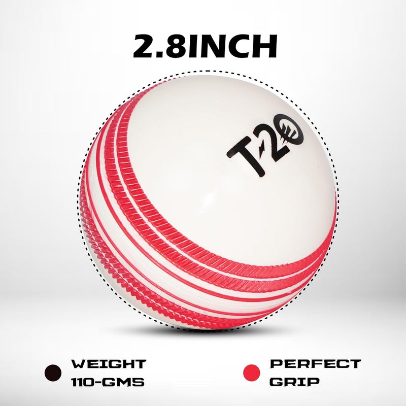 RUBX PVC T-20 Plus Practice Cricket Wind Balls 110g – Pack of 3, (White), for Indoor & Outdoor, Street & Beach Cricket - Image 2