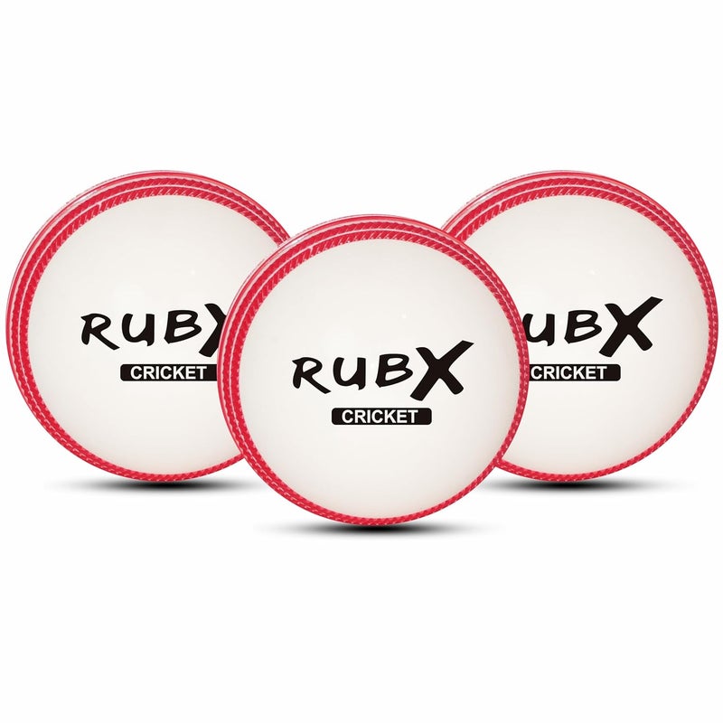 RUBX PVC T-20 Plus Practice Cricket Wind Balls 110g – Pack of 3, (White), for Indoor & Outdoor, Street & Beach Cricket - Image 1