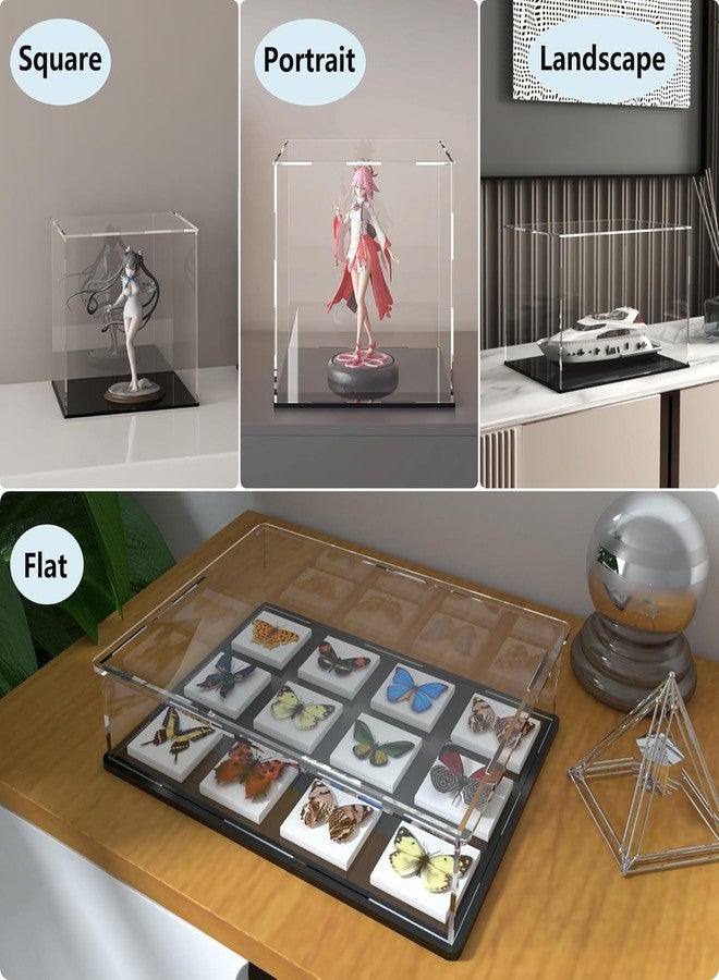 SANTALON Acrylic Display Case 7x7x7 inch with Black Base | Dustproof Transparent Showcase for Action Figures Collectibles Trophies & Miniatures (7" L x 7" W x 7" H) - Image 3