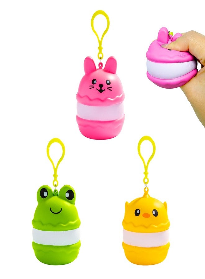 Cool Things Corp Easter Slow Rebound Squishy Keychain Toys for Kids, Soft Squeeze Stress Relief Squish Toy Clips in Cute Animal Designs, Sensory Fidget Toys for Party Favors, Basket Stuffers & Non-Candy Easter Gifts - Image 1