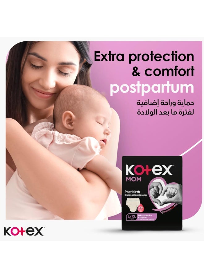 Kotex Mom Post Birth Disposable Underwear Panties Large & Extra Large Extra Protection & Comfort 8 Pcs - Image 2