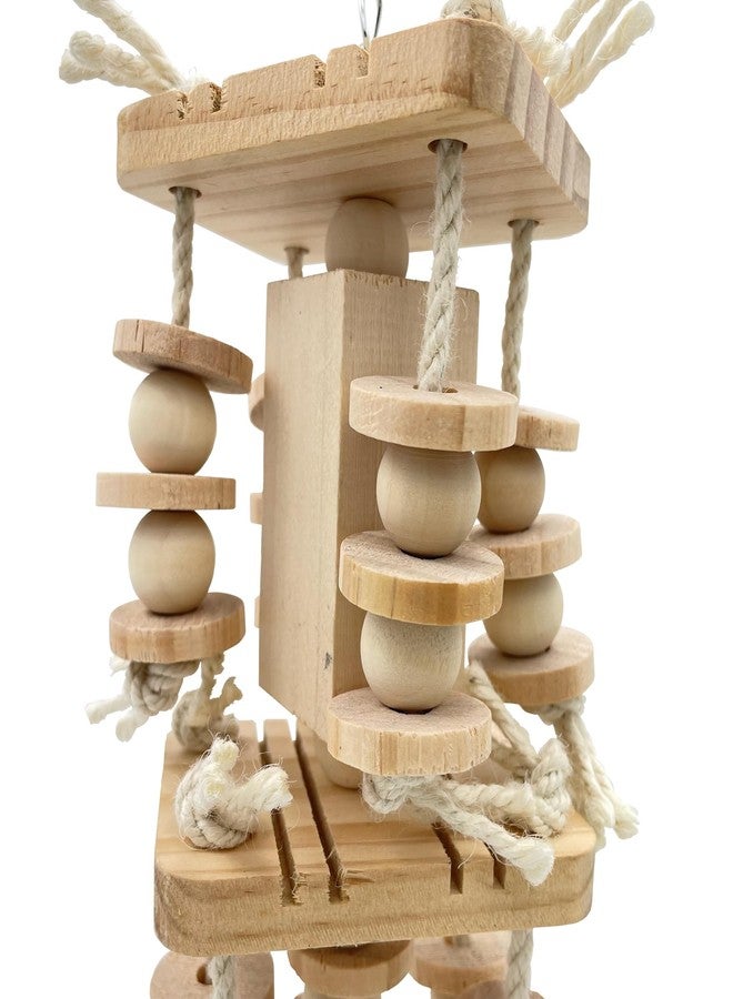 GILYGI Dye-Free Block & Knot Chewing Toys for Medium and Large Parrots - Natural Wooden Bird Toys for Parakeet, Conures, Cockatiels, African Greys, Cockatoos, Amazon Parrots, Quakers - Image 3