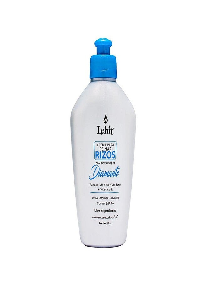 Lehit Crema Para Peinar Rizos Con Extractos De Diamante Semillas de Chia & De Lino + | Styling Cream Curls With Diamond Extracts Chia & Flax Seeds + Vitamin E Control Glitter 10.5Oz-300gr - Image 1
