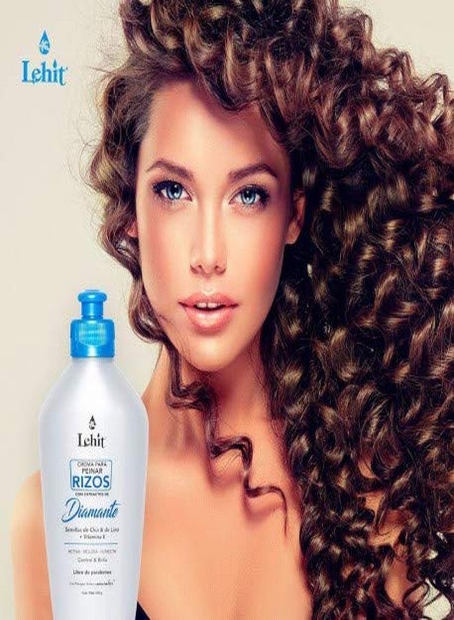 Lehit Crema Para Peinar Rizos Con Extractos De Diamante Semillas de Chia & De Lino + | Styling Cream Curls With Diamond Extracts Chia & Flax Seeds + Vitamin E Control Glitter 10.5Oz-300gr - Image 2