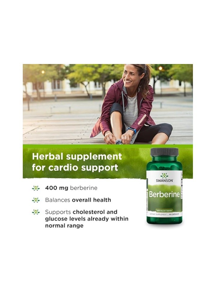 Swanson Berberine 400mg – 97% Pure Berberine HCl – Natural Support for Blood Sugar, Cholesterol & Heart Health – 60 Veg Capsules - Image 3