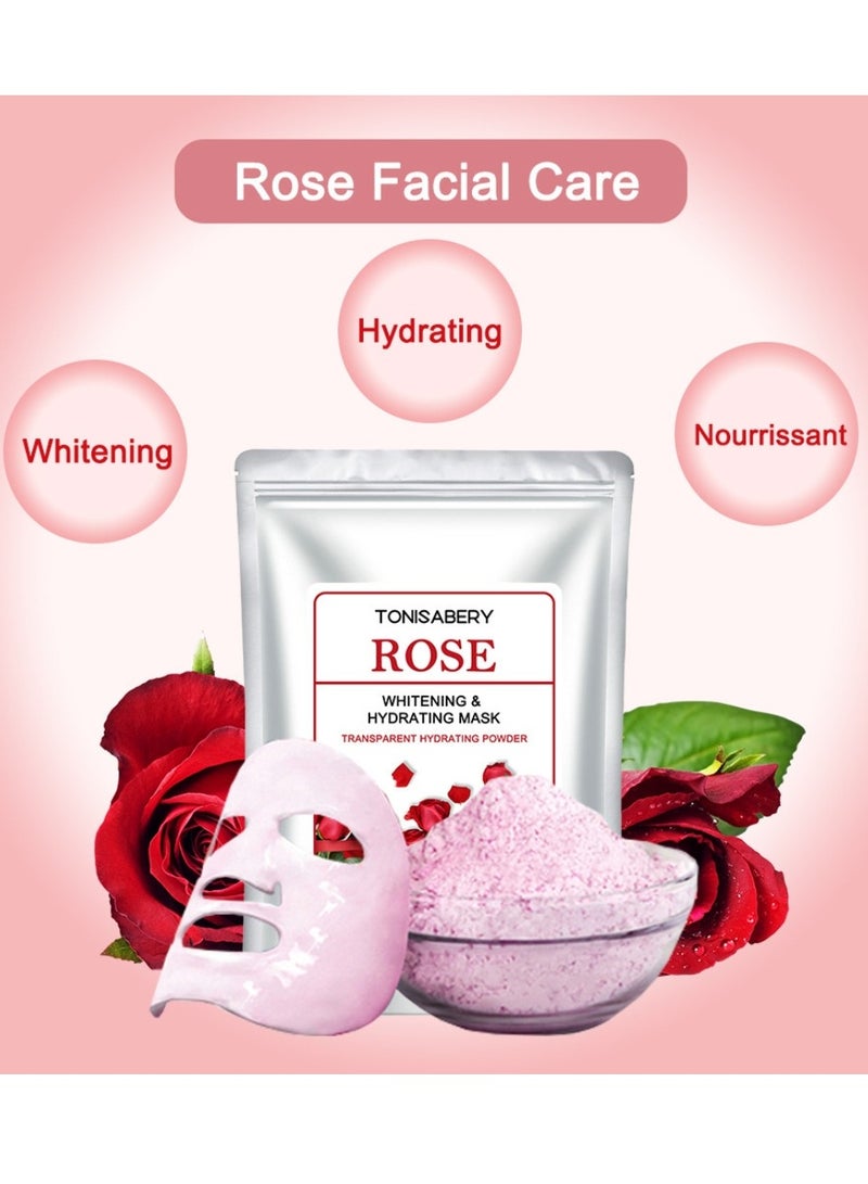 TONISABERY مسحوق قناع الوجه من الورد القابل للإزالة للتفتيح والترطيب 20 جرام - Image 2