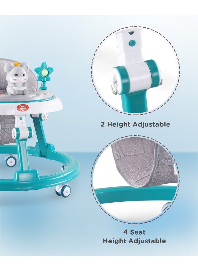 PlayNation Play Nation Multifunctional 360 Baby Walker, Mouse Theme, 2 Level Height Adjustment, Musical Play Tray, Feeding Tray, 6 Months+, 205 x 66 x 52cm - Green - Image 3