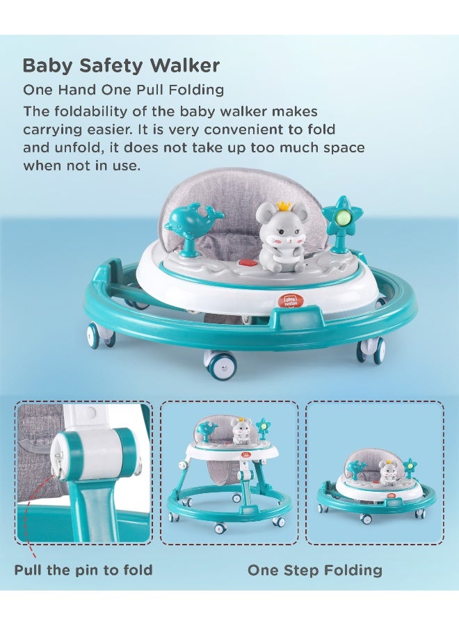 PlayNation Play Nation Multifunctional 360 Baby Walker, Mouse Theme, 2 Level Height Adjustment, Musical Play Tray, Feeding Tray, 6 Months+, 205 x 66 x 52cm - Green - Image 4