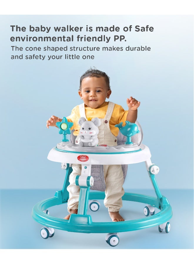PlayNation Play Nation Multifunctional 360 Baby Walker, Mouse Theme, 2 Level Height Adjustment, Musical Play Tray, Feeding Tray, 6 Months+, 205 x 66 x 52cm - Green - Image 2