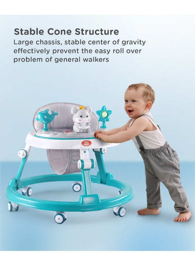 PlayNation Play Nation Multifunctional 360 Baby Walker, Mouse Theme, 2 Level Height Adjustment, Musical Play Tray, Feeding Tray, 6 Months+, 205 x 66 x 52cm - Green - Image 5