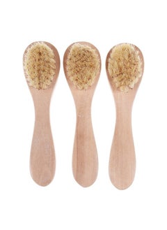 37YIMU Face Cleansing Brush for Facial Exfoliation, Natural Bristles Brush For Dry Brushing - Set of 3 Pack Wooden Handle Skin Cleaning Scrubbers for Men and Women  - Image 2