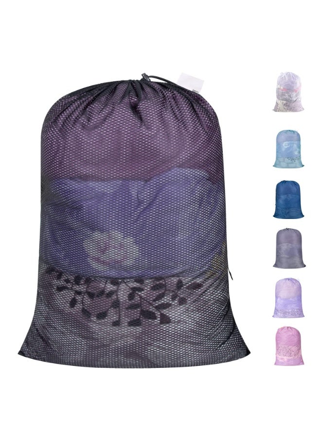 HOMESTAR Diamond Mesh Laundry Bag, Heavy Duty Wash Bag with Drawstring Closure, Polyester Wash Bags, Large Laundry Basket Liner for Travel, Sports, Dorm (Black 60*90 cm) - Image 1