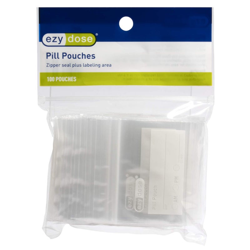 حقائب تنظيم الأدوية والفيتامينات القابلة للاستخدام مرة واحدة EZY DOSE بأكياس بسحاب بحجم الجيب وصديقة للسفر سهلة الاستخدام 100 قطعة خالية من BPA