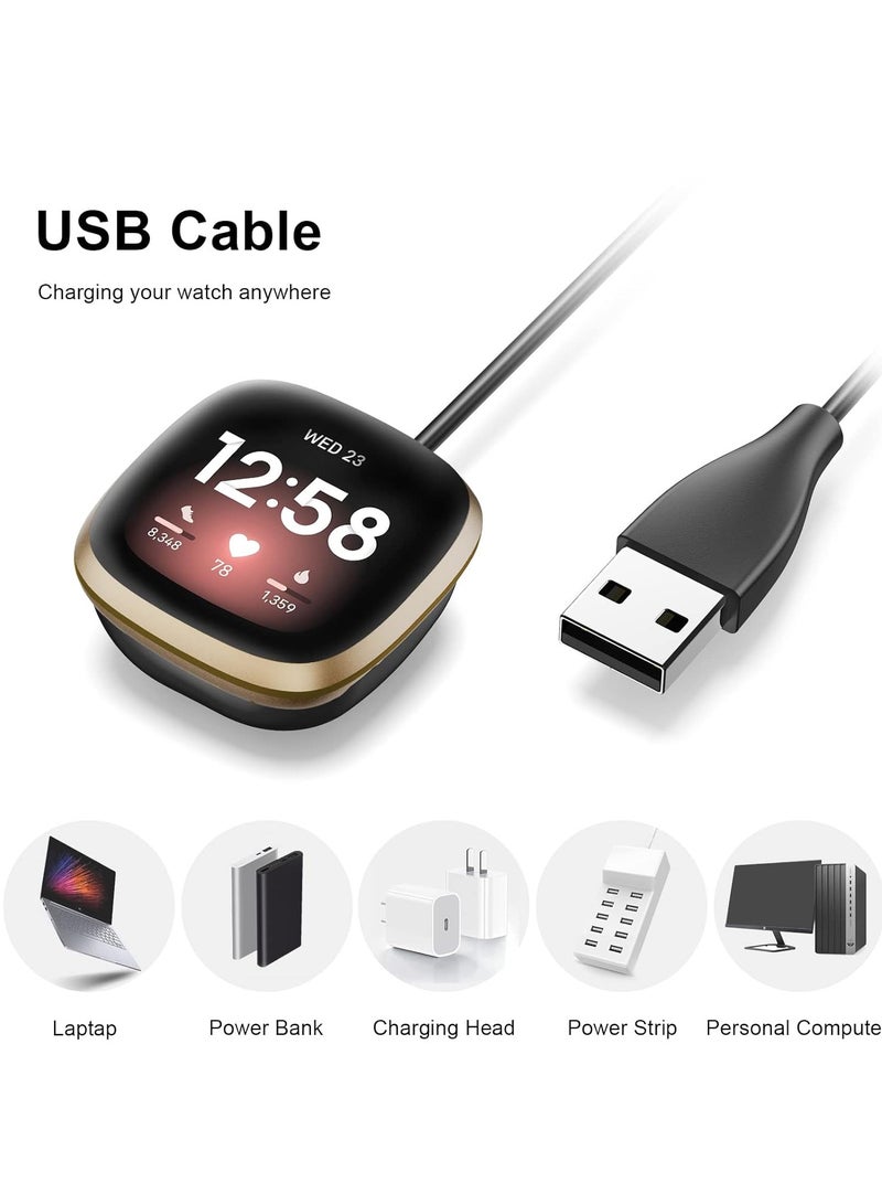 Beauenty Charger for Fitbit Versa 4/Versa 3/Sense 2/Sense, Replacement Charging Cable Cord Magnetic Dock Stand for Fitbit Sense 1/2, Versa 3/4 Smartwatch 【1Pack, 1m/3.3ft】 - Image 4