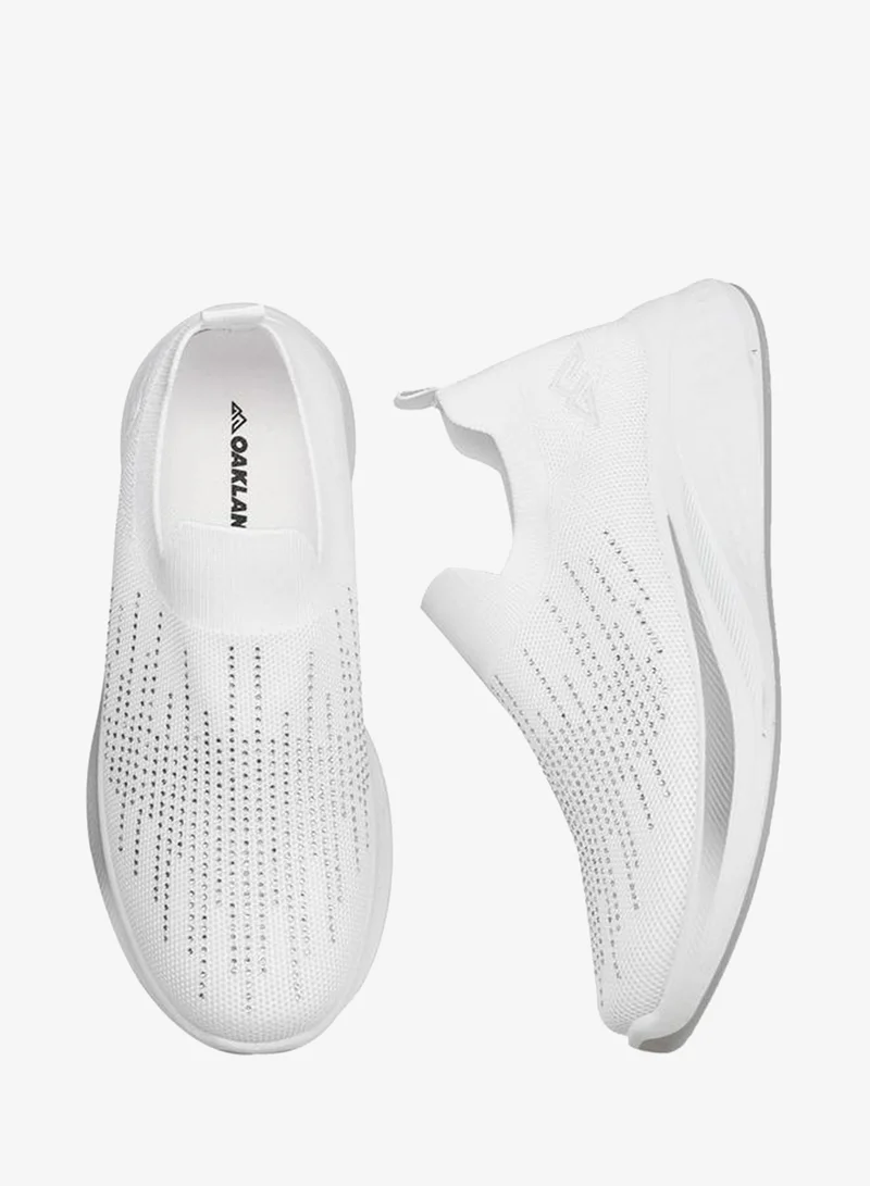 Oaklan by Shoexpress WHITE Embellished Slip-On Sports Shoes With Pull Tabs for Women | Best Price UAE