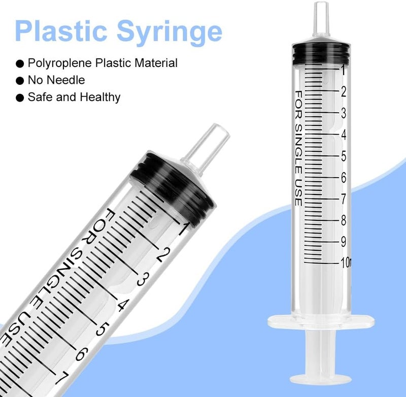 OFFCUP 20packs Plastic Syringes, 10ml Syringe for Liquid Ndividually Sealed Syringes Without Needles for Oral Syringe Baby Medicine Syringe Colostrum Collector Syringes Pet Feeding Needle - Image 4