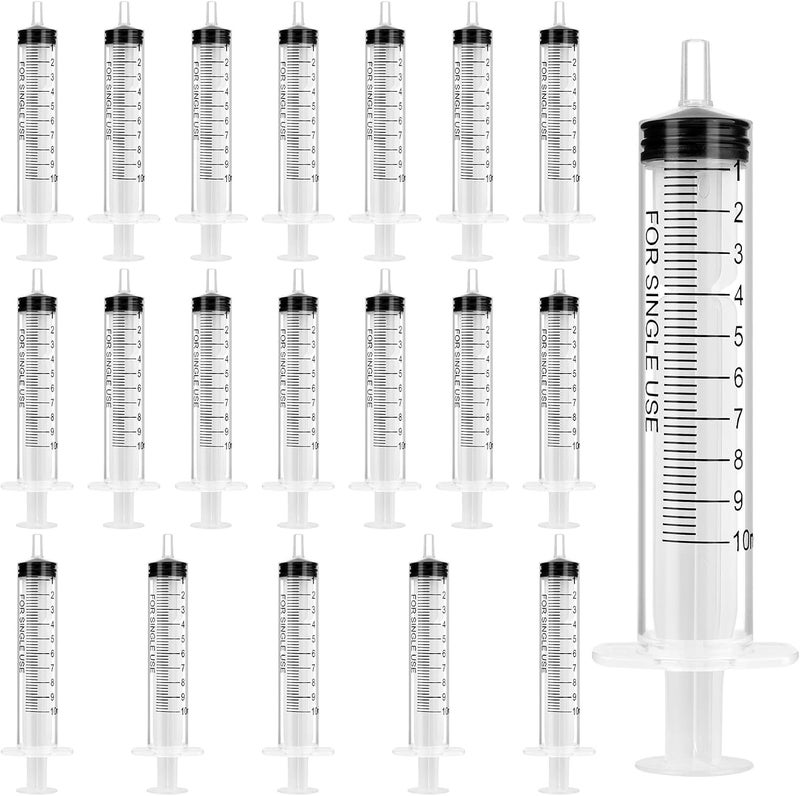 OFFCUP 20packs Plastic Syringes, 10ml Syringe for Liquid Ndividually Sealed Syringes Without Needles for Oral Syringe Baby Medicine Syringe Colostrum Collector Syringes Pet Feeding Needle - Image 1