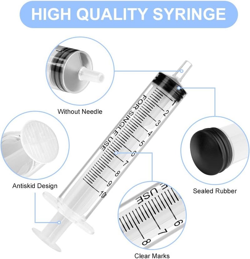 OFFCUP 20packs Plastic Syringes, 10ml Syringe for Liquid Ndividually Sealed Syringes Without Needles for Oral Syringe Baby Medicine Syringe Colostrum Collector Syringes Pet Feeding Needle - Image 3
