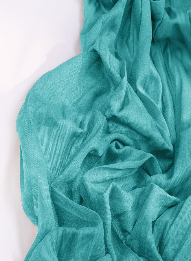 DeZerlor Teal Green Cheesecloth Table Runner Summer Table Runner Boho Gauze 120 Inches Cheese Cloth Table Decor for Wedding Bridal Baby Shower Parties - Image 3