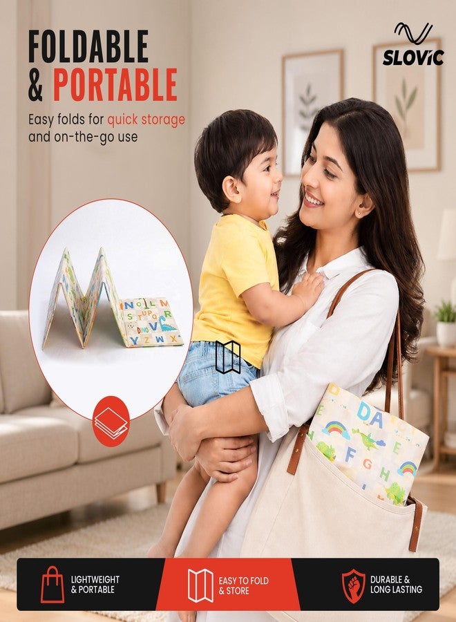 Slovic Baby Mats for Floor [180 x 150 CM] | Waterproof 6 MM Thickness Baby Play Mat for 0 to 2 Years | Foldable & Portable Floor Mat for Kids Playing - Image 5